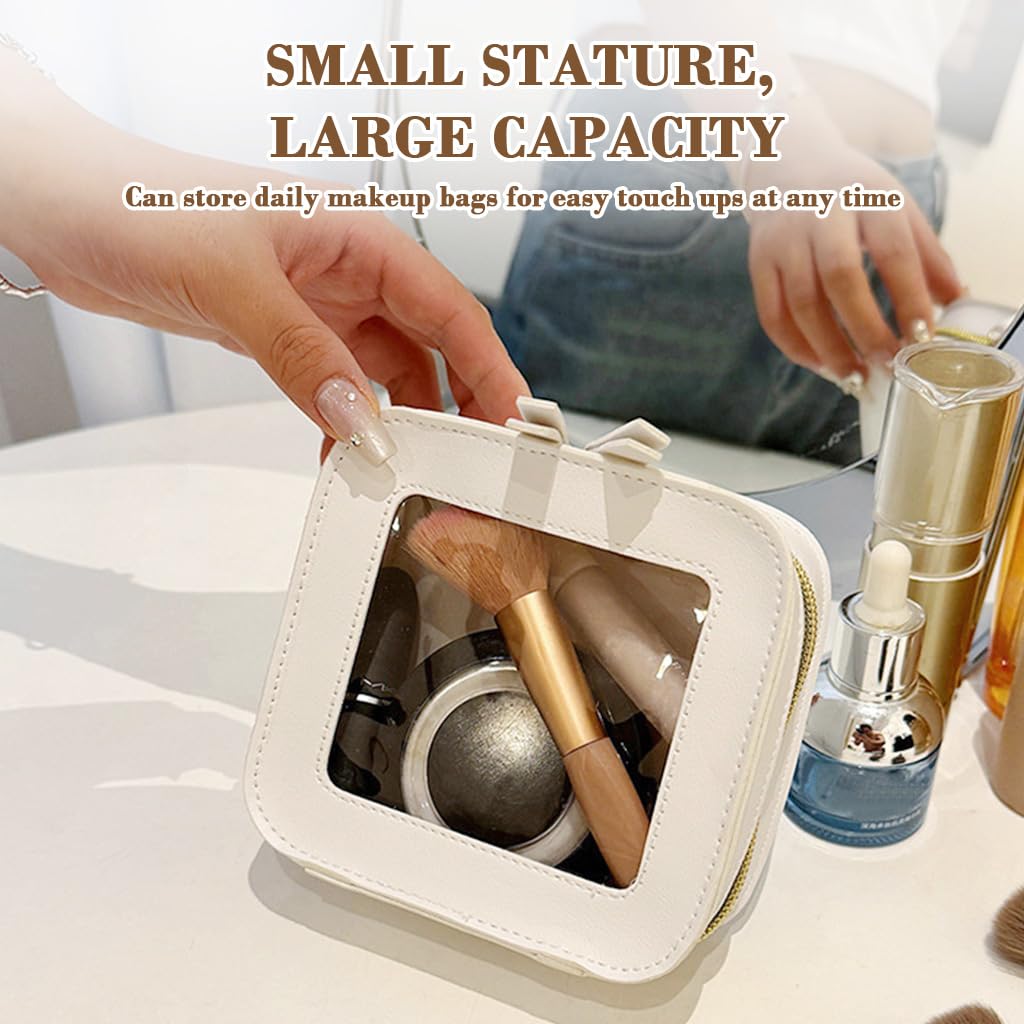 MAYCREATE Makeup Pouch for Travel and Home with Clear PVC Zip-up Design 13x5x12cm | Women’s Toiletry Organizer