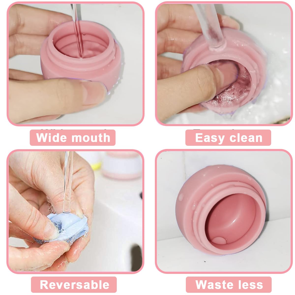 MAYCREATE® 3pcs Silicone Cream Jars for Travel 20ml Cream Dispenser Refill Travel Bottles for Toiletries, Leakproof Small Travel Containers for Face Body Hand Cream, Shampoo, Powder