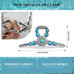 MAYCREATE Claw Clips for Women with 4.53 in Metal Base and Secure Spring Clasp | Faux Turquoise Hair Accessory