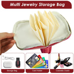 MAYCREATE Jewelry Storage Pouch for Travel with Tassel Zipper 13x11.5cm | Red Organizer