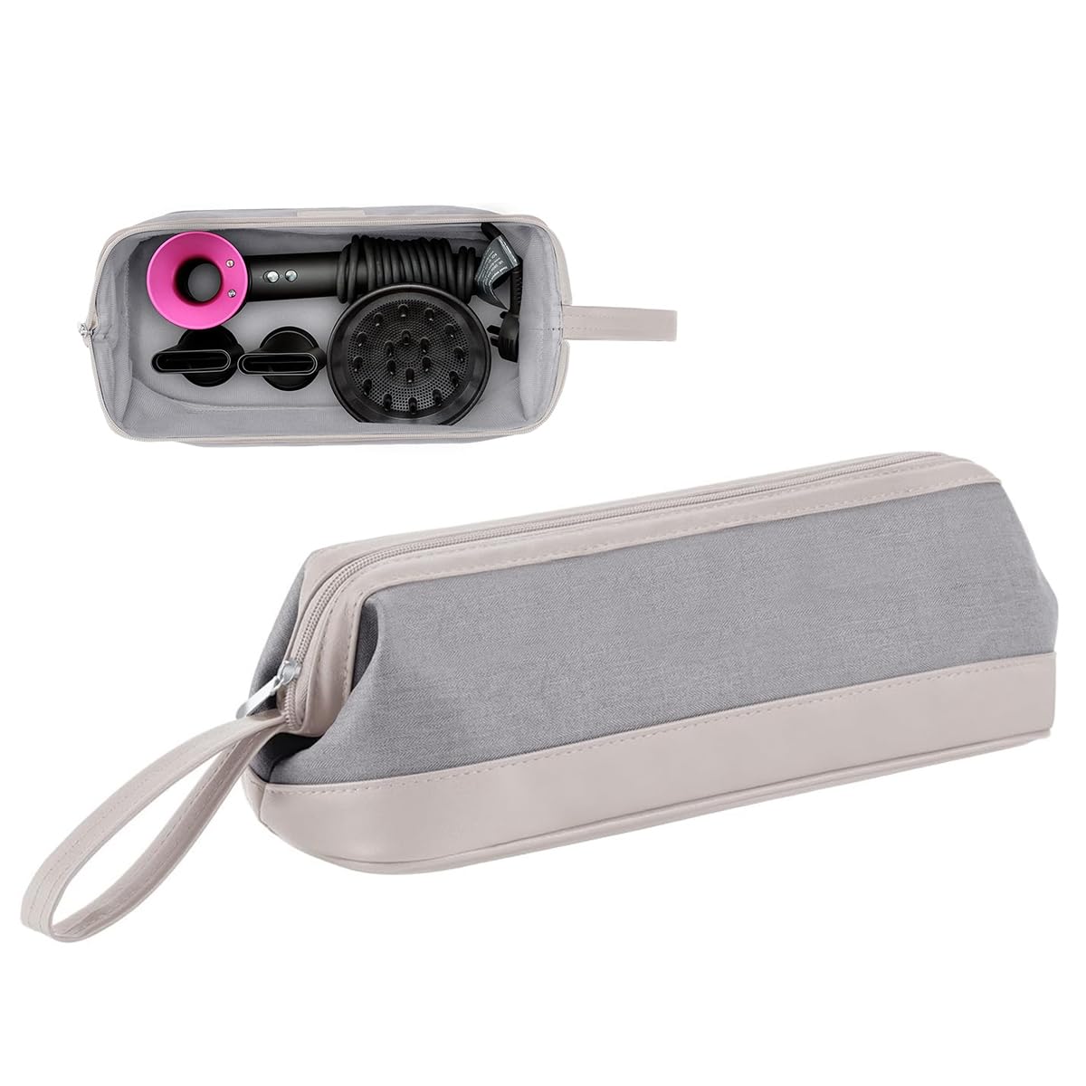MAYCREATE Airwrap Nylon Travel Case for Dyson and Shark Flexstyle featuring 38x17x14cm storage | compact pouch with handstrap for organized travel