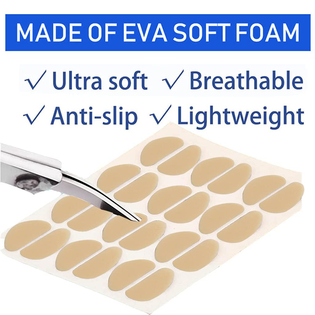 MAYCREATE Eyeglasses Nose Pads for Glasses Fitting with Anti Slip D Shape | 40 Pairs EVA Sponge 1.9 x 0.9 cm