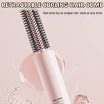 MAYCREATE Mini Hair Brush for Travel with Retractable Design and 155×14mm Pocket Size | Silicone Massage Tips for Women and Girls