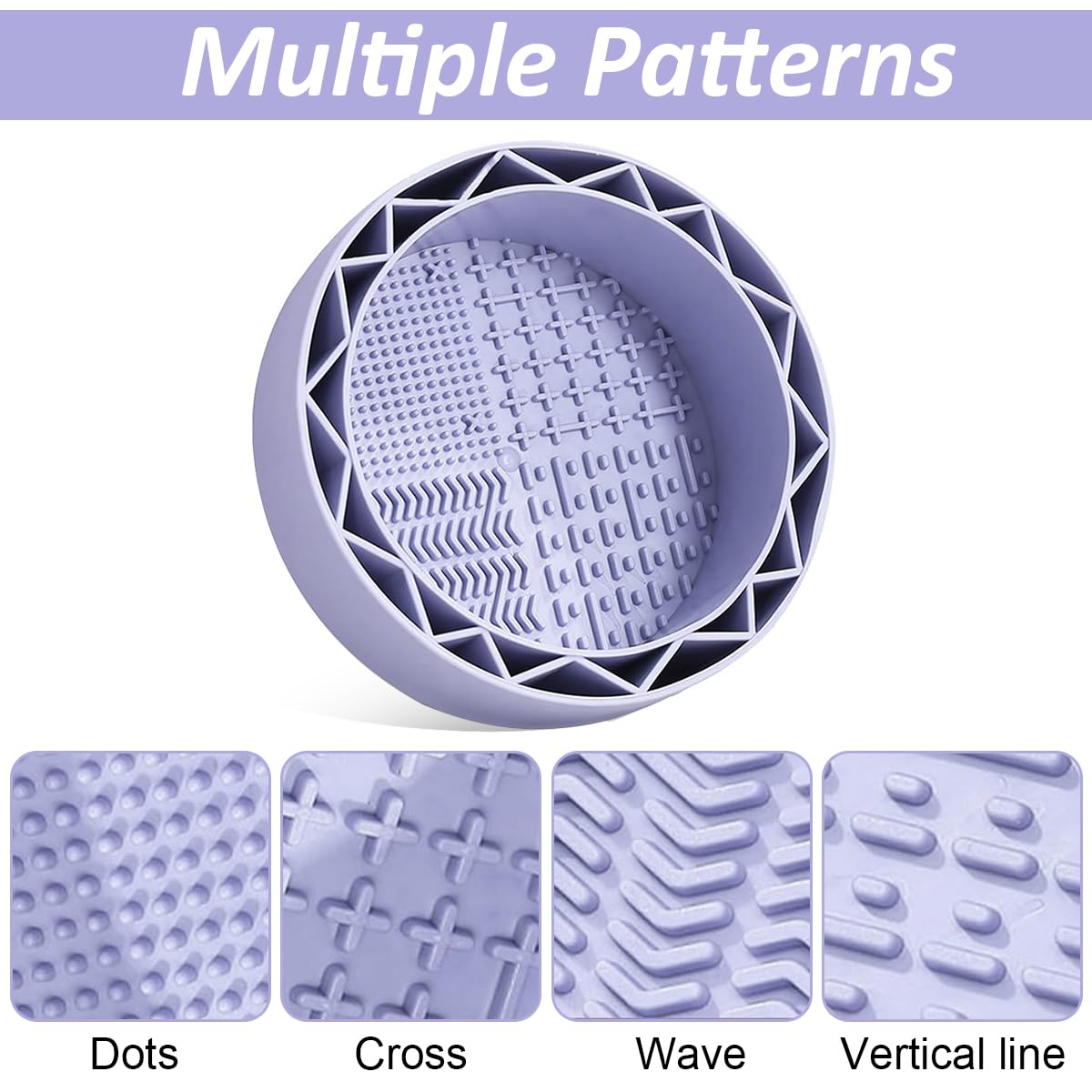 MAYCREATE Makeup Brush Cleaner for Deep Cleansing with 5.1 in Textured Bowl and Drying Rack | Purple Silicone