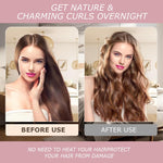 MAYCREATE Heatless Hair Curlers Set for Overnight Styling with Dual Hook & Satin Headscarf | 3pcs Pink Curling Rods for Women