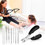 MAYCREATE Nail Clipper Pedicure Kit for Thick Nails with Spring Loaded Clipper and 10pcs Stainless Steel Tools | Travel Storage Case