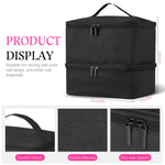 MAYCREATE® Small Makeup Bag for Travel Makeup Pouch, Mini Makeup Vanity Box for Women, Zipper Makeup Organizer Bag, Portable Cosmetic Makeup Vanity Bag with Handle (Waterproof, Black)