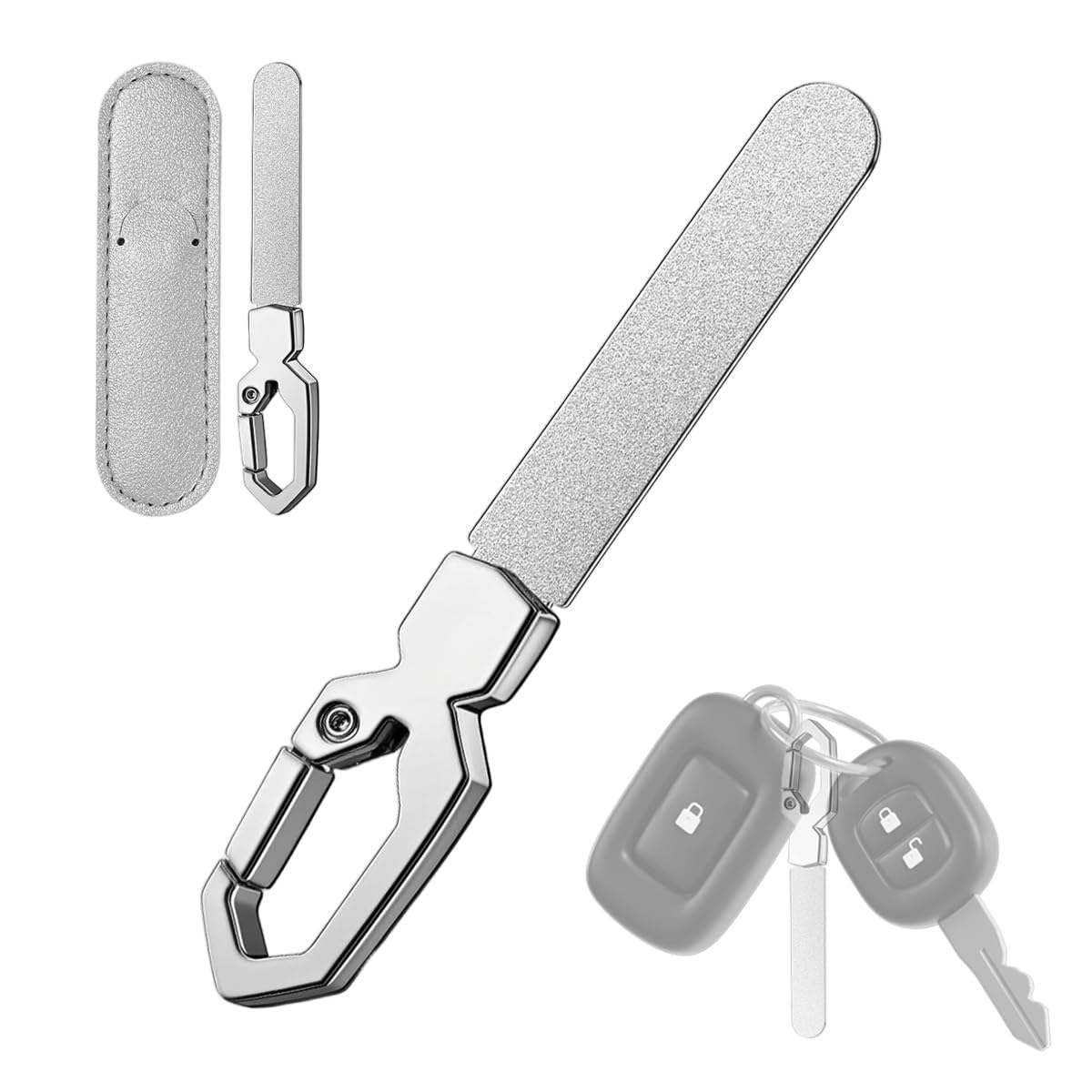 MAYCREATE® Keychain Metal Nail File for Natural Nails, Stainless Steel Fingernail & Toenail Shaping Tool for Men & Women, Portable Nail Filer for Home, Travel & Gift Use