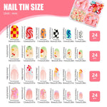 MAYCREATE False Nails for DIY Manicure featuring Fruit and Swirl Designs | Reusable Set