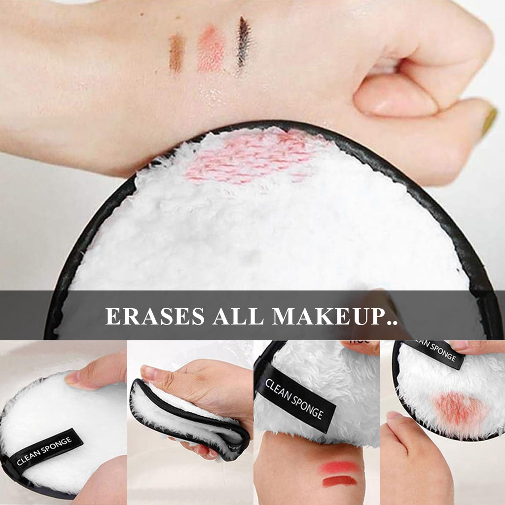 MAYCREATE 4Pcs Makeup Remover Cleansing Pads Set, Reusable Soft Double-Side & Easily Remove Stubborn Face or Eye Makeup & Suitable for Dry, Oily Skin Type