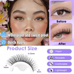 MAYCREATE Self Adhesive Eyelashes for Natural Cat Eye Look with Invisible Band | 5 Pair Reusable Faux Mink