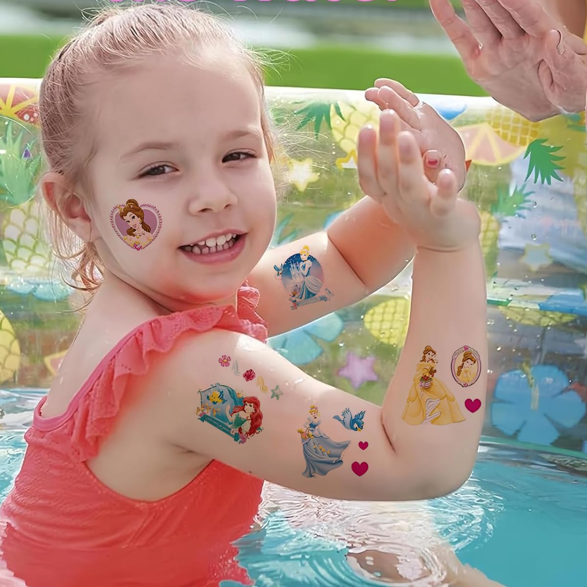MAYCREATE Princess Temporary Tattoos for Kids with Waterproof Design 20 Sheets | 40 PCS