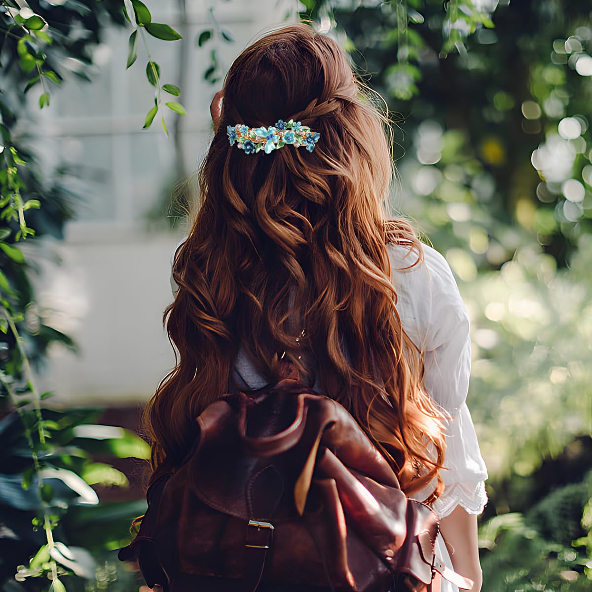 MAYCREATE Barrette Hair Clips for Women featuring 7–9cm Spring Clip Alloy Metal | Blue Crystal Style