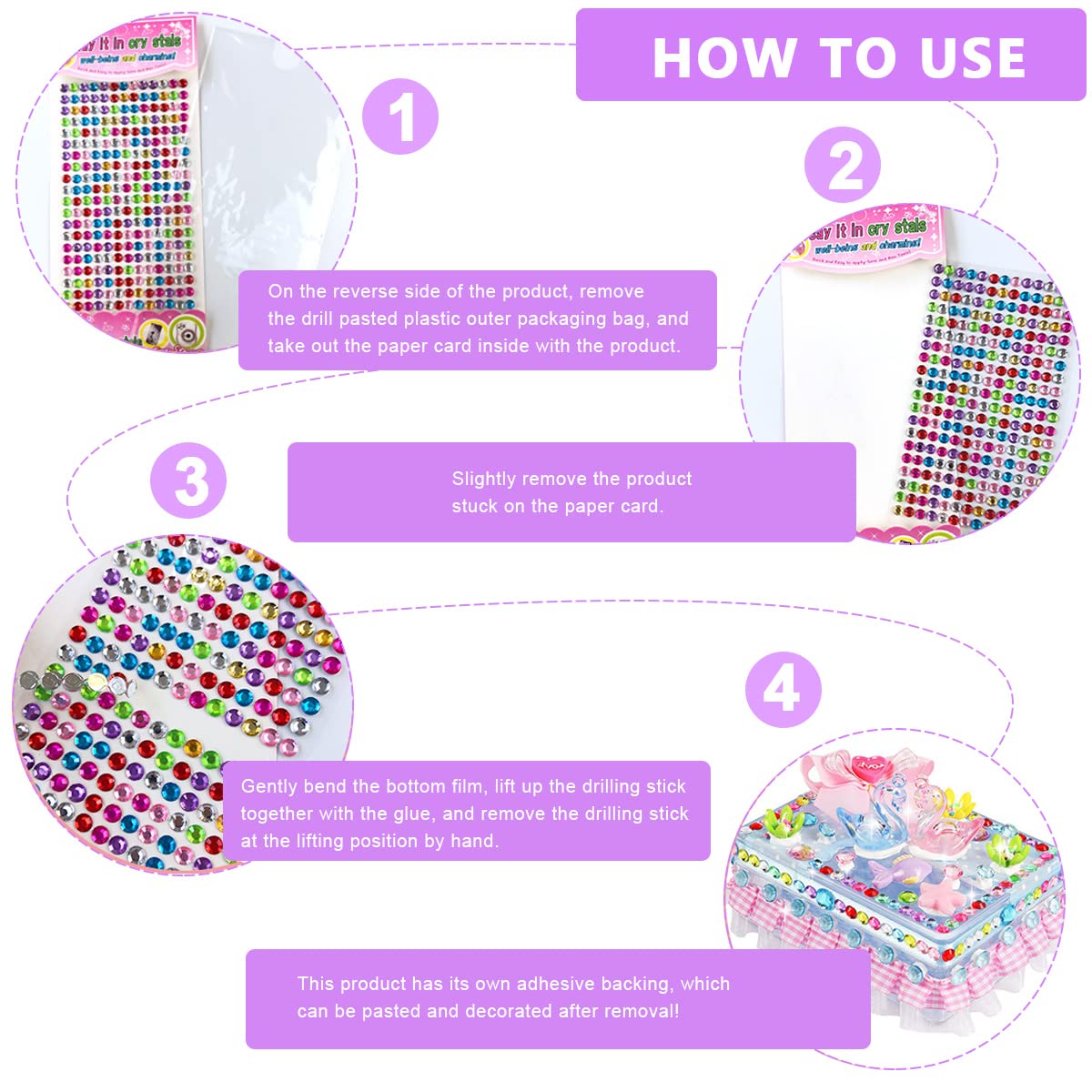 MAYCREATE 5 Sheet Gem Stickers Rhinestones Acrylic Color Self Adhesive Face Jewels Stickers for Women Girls Kids DIY Crafts, Makeup, Nail Art, Sketchbook and Decorations