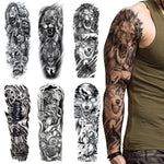 MAYCREATE Temporary Tattoo for Men with 6 Large 48cm x 17cm Sheets | Waterproof & Hypoallergenic
