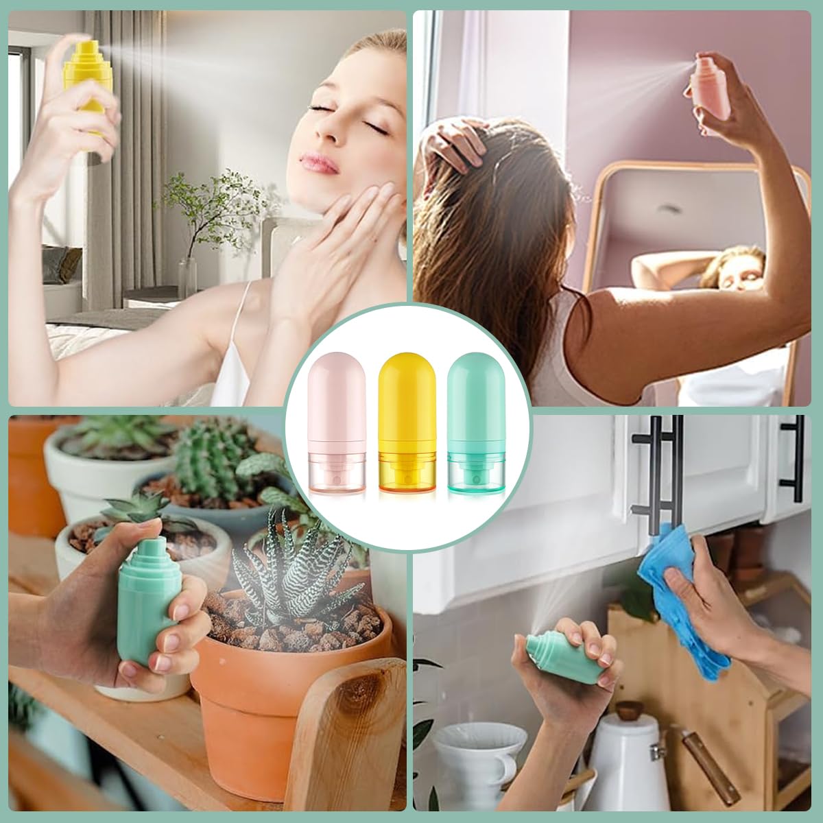 MAYCREATE Airless Pump Bottles for Travel with Leakproof Design and 30ml Capacity | Macaron Color Refillable Containers