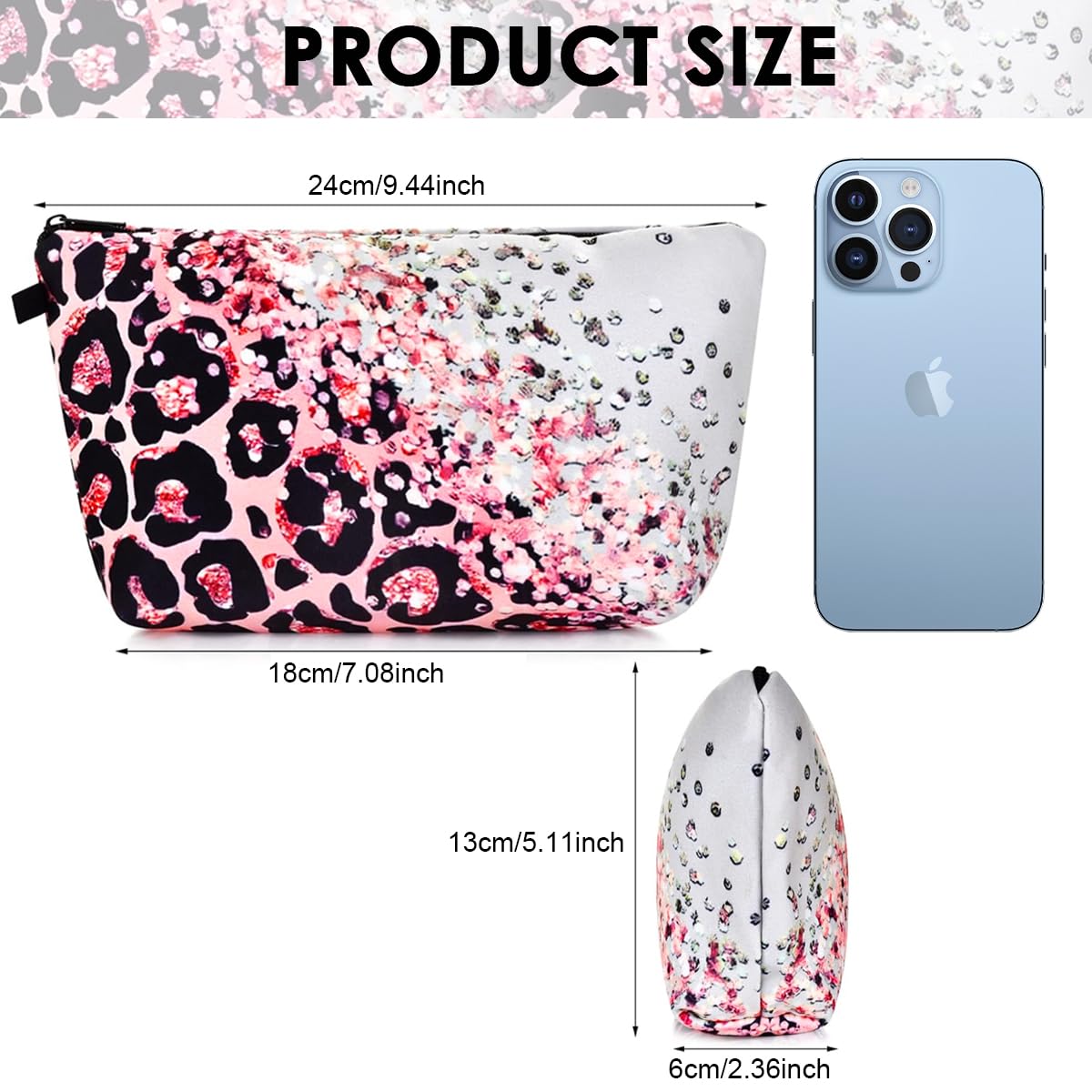 MAYCREATE Makeup Bag for Travel and Daily Use featuring Secure Zipper Closure | 9.1x5x2.2 in Polyester Organizer