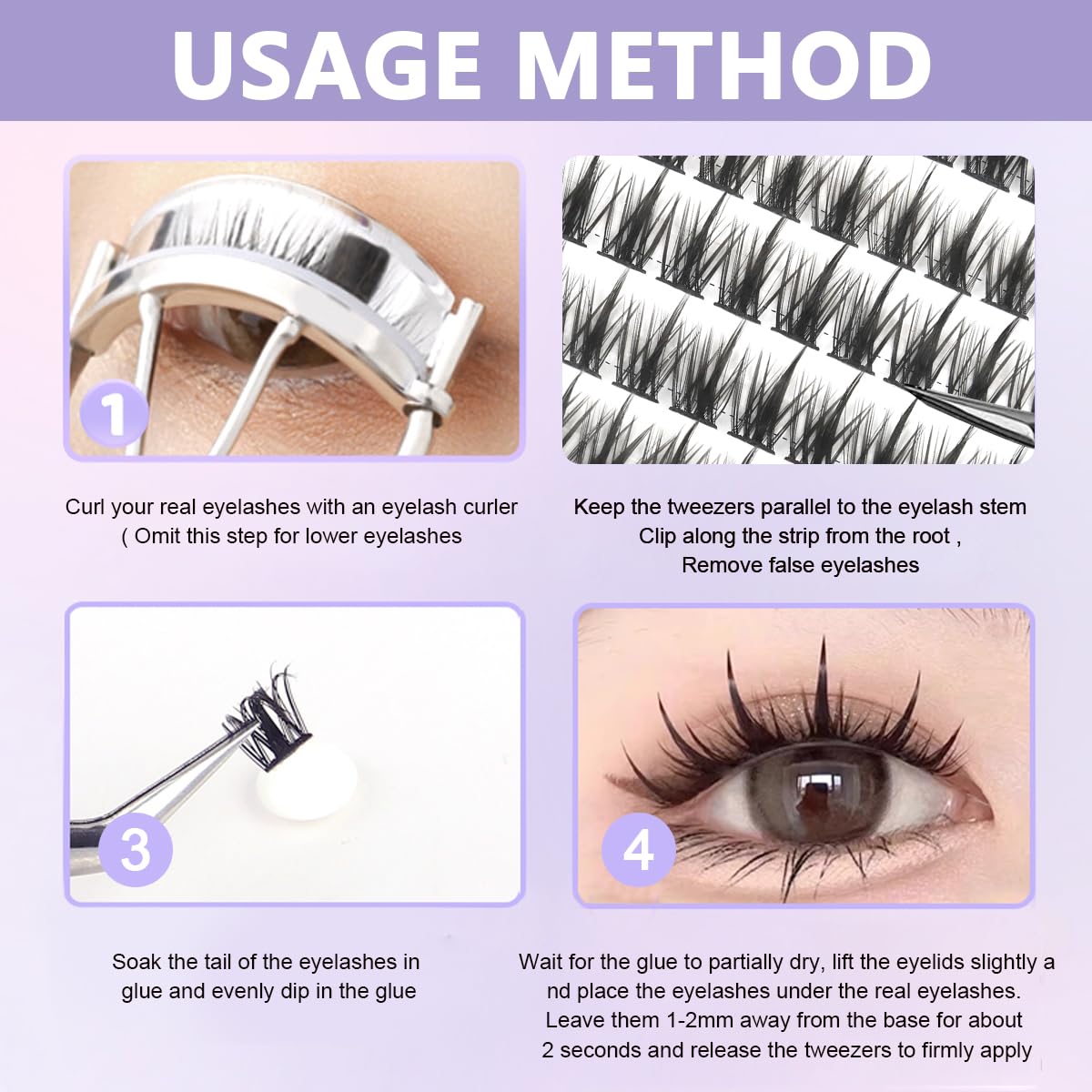 MAYCREATE False Eyelash Extensions Kit for Home Use with 160pcs Clusters 11–13mm | Natural Curl for Women