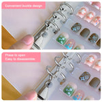 MAYCREATE Press On Nail Organizer with 10 Reusable Sheets and Snap Button Closure | Portable Storage Book for Nail Display