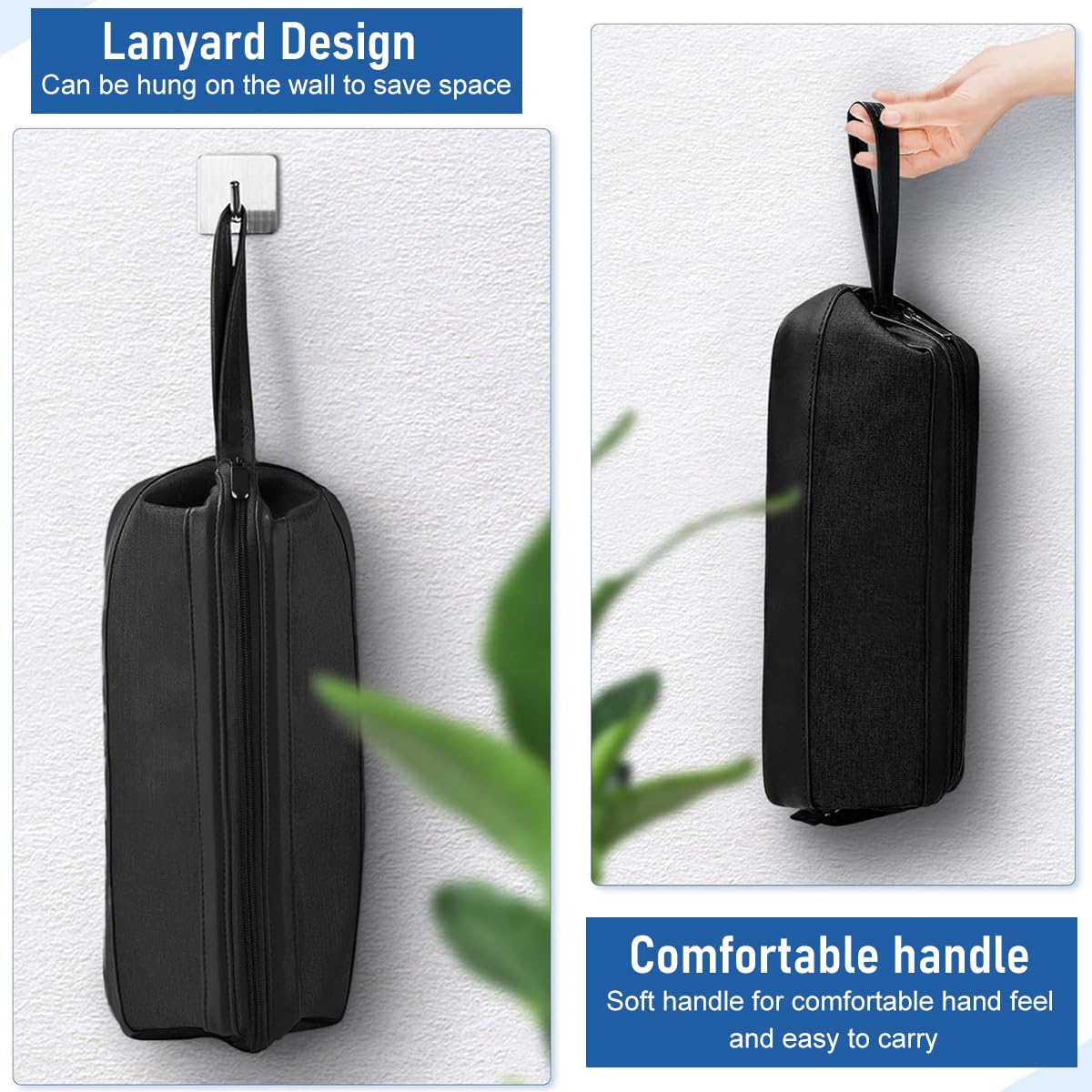 MAYCREATE Hair Tools Travel Bag for Dyson and Shark Flexstyle featuring 40x19x16cm Capacity | Waterproof Black Organizer