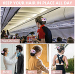 MAYCREATE Hair Bun Net Clip for Dancer and Nurse with Alloy Spring Clip and Fabric Flower | 2pcs Set