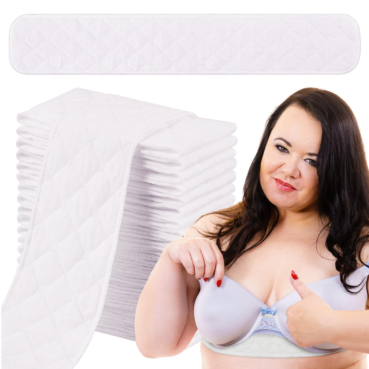 MAYCREATE® 10 Pcs Bra Liners for Swea, 3 Layer Washable Rectangle Cotton Under Breasts Pads for Women Absorb Sweating