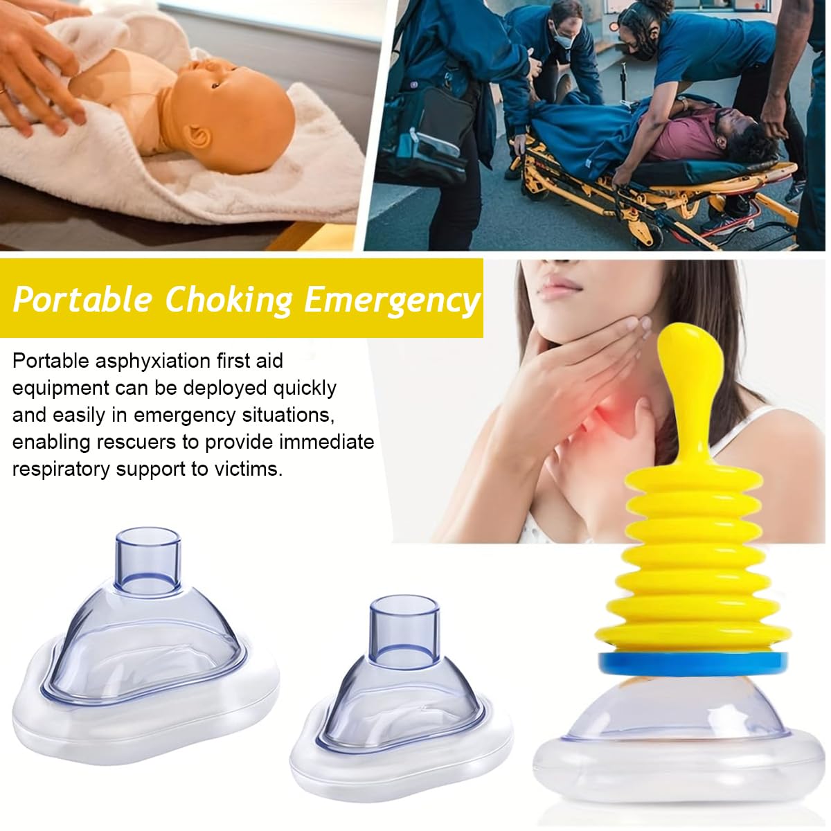 MAYCREATE Anti Choking Device for Home and Travel with Ergonomic Plunger | 3 PCS Kit