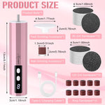 MAYCREATE Electric Foot Callus Remover for Pedicure with 9 Speed Control & 30PCS Sandpaper | Rechargeable Cordless Dual Head Nail File