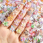 MAYCREATE Nail Charms for DIY Nail Art featuring 24PCS 3D Alloy Hearts Stars & Bows | Reusable Rhinestone Decorations