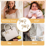 MAYCREATE Shoe Charms for High Heels featuring Detachable Clip On Bow Design in Gold | 2Pcs