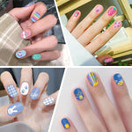 MAYCREATE Nail Stickers for Kids with 10 Colorful Cartoon Sheets and Self‑Adhesive Design | Safe Waterproof Fun for Girls