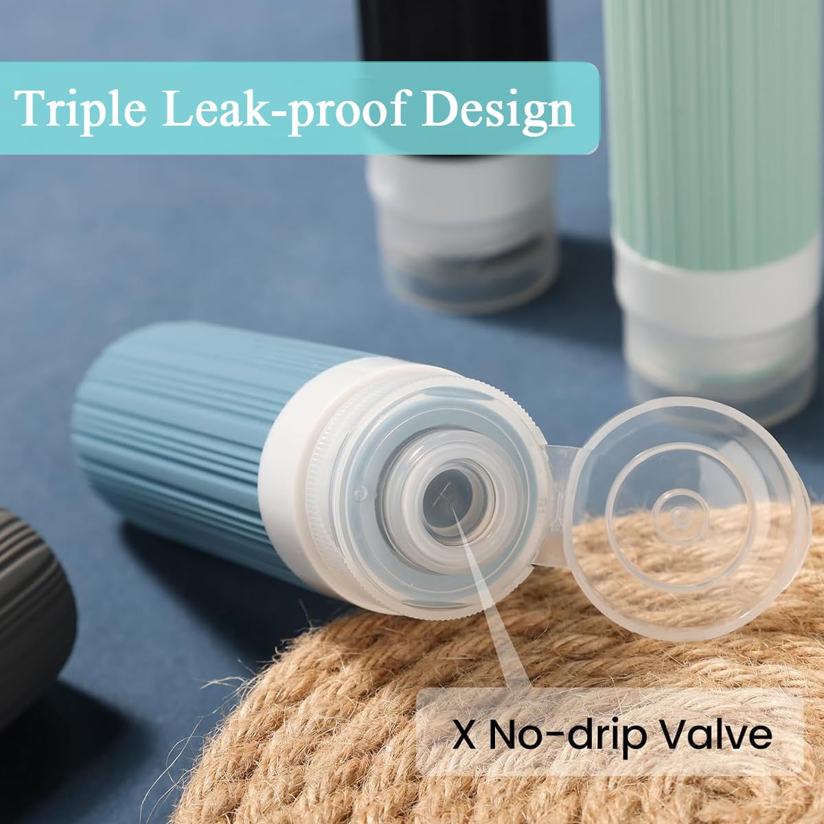 MAYCREATE Travel Bottles for Toiletries with Leakproof Flip Lid & 8pcs 90ml and 40ml Set | TSA Approved Silicone Containers