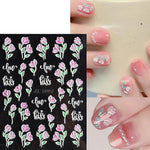 MAYCREATE Nail Art Stickers for DIY Nails featuring 5 Sheets 3D Embossed Flower Designs