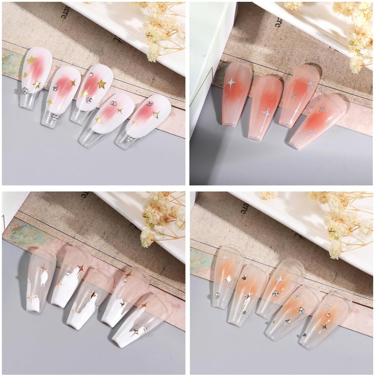 MAYCREATE Bow-Knot Nail Stud Rhinestones Set for DIY Manicure with 6 Sheets Stickers | 3D Butterfly Charms and Faux Pearl Decals