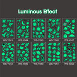 MAYCREATE Kids Tattoo Stickers for Birthday Parties featuring 10 Sheets 110x75mm Night Glow Designs