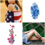 MAYCREATE Temporary Tattoos for Men and Women with 30 Sheets Waterproof Designs | Flowers Roses Butterflies Body Art Stickers