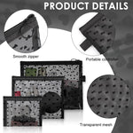 MAYCREATE Cosmetic Bags 3pcs Mesh Makeup Pouches with Zipper for Travel | Heart Print Design