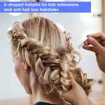 MAYCREATE Bobby Pins Set for Updos with U Pins and 100 Mini Rubber Ties | 600 pcs Black Accessories