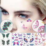 MAYCREATE® Butterfly Tattoo Sticker 12 Sheets Kit, Face Mehendi Temporary Tattoos for Women Girls, Aesthetic Glitter Fake Tattoo Stickers for Face Arm Body, Freckle Tattoo Art for Rave Party