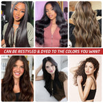 MAYCREATE 7Pcs Hair Extensions for WomenClip Type Black Straight Hair Extension Clips for Women Invisible Natural 22'' Long Seamless Hair Extensions Double Weft