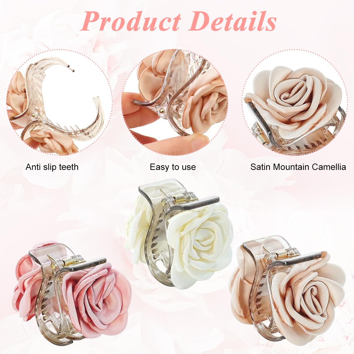 MAYCREATE Claw Clips for Half Updos with Spring Loaded Clamp and 1.57 in Acrylic Design | Women Hair Accessories