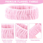 MAYCREATE Face Washing Headband Kit for Skincare and Makeup with Microfiber Fleece | 3Pcs Pink Set