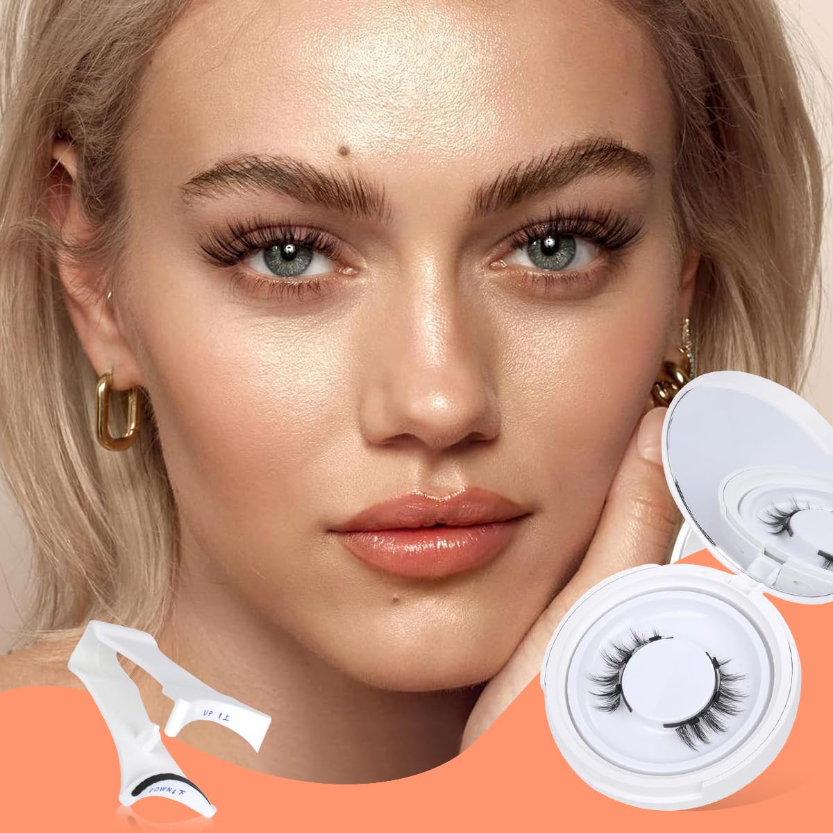 MAYCREATE Magnetic Eyelashes for Natural Look with Applicator Kit | Reusable 1 Pair 3 PCS