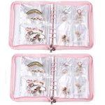 MAYCREATE Jewelry Storage Book with 60 Pockets for Necklaces Rings and Bracelets | Pink Organizer