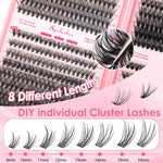 MAYCREATE Lash Clusters for DIY Eyelash Extensions featuring 640 pcs 9–16mm with Flexible Band