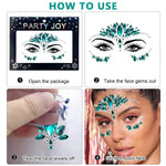 MAYCREATE® Rhinestone Face Decoration Jewelry Sticker Peacock Princess Makeup Sticker for Makeup Artist Body Art Rhinestone Face Acrylic Gem Stones Temporary Stickers for Makeup, Festival, Perform