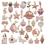 MAYCREATE Jewelry Making Pendant Kit for DIY Crafts featuring 31pcs Enamel Charms and Gold Plated Zinc Alloy Pendants