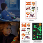 MAYCREATE® 10 Sheets Halloween Cartoon Temporary Tattoo Sticker Night Glow Sticker,Halloween Decoration Sticker for Boys Girls Halloween Party