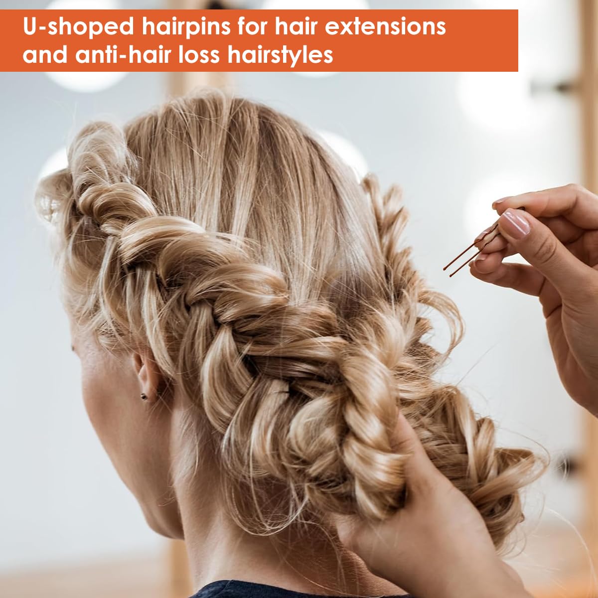 MAYCREATE Bobby Pins Set for Updos with 300 pcs Pins and Rubber Ties | Brown Metal for Women