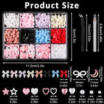 MAYCREATE 3D Nail Charms Set for Nail Art and DIY Crafts featuring 600 pcs Pearls & Shapes